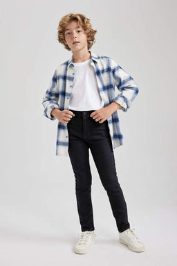 Джинсовые школьные брюки узкого кроя для мальчиков