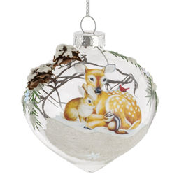 Украшение новогоднее "Шар" с декором, L7 W7 H8 см