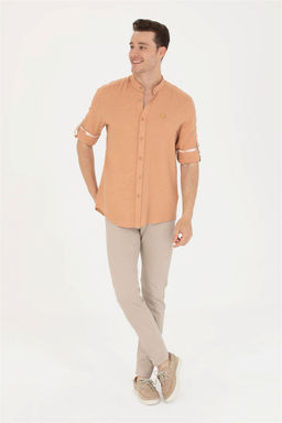 Мужская рубашка светло-коричневого цвета с длинным рукавом Неожиданная скидка в корзине - U.s. polo assn фото 4