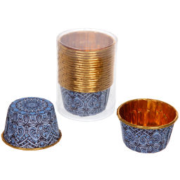 Цена за 3 шт. Форма для выпечки в наборе 20шт "Сupcake" 5*4см голубая