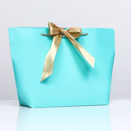 Цена за 12 шт. Пакет подарочный с лентой 26 х 25 х 11 см Бирюзовый