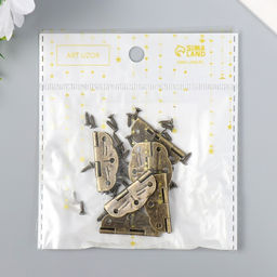 Цена за 3 шт. Петля для шкатулки металл фигурная, под бронзу, набор 6 шт., 1.9×2.8 см