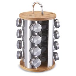 Набор емкостей для специй на круглой подставке 16 шт (7044)