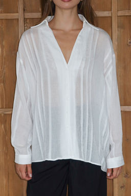 Beyaz Nervur Detayl? Hafif Transparan Gomlek TWOAW26GO00091 - Trendyolmilla фото 3
