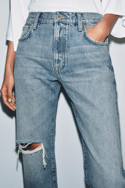 JEANS ZW COLLECTION RECTOS TIRO MEDIO ROTO / Azul - Zara фото 14