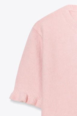 KNIT SHORT SLEEVE SWEATER WITH RUFFLES - Zara фото 7
