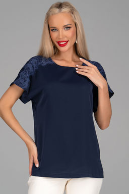 Блузка Келли (кружево/черника) - Эльза фото 5