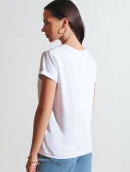 Свободная футболка с принтом из премиального хлопка с эластаном - Vilatte фото 3