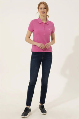 Женская розовая футболка с воротником поло Basic - U.s. polo assn фото 10