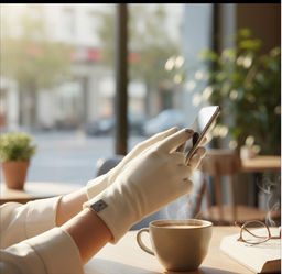 Перчатки осенние из мягкого трикотажа, цвет белый