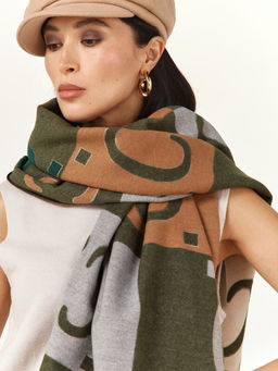 в составе ШЕРСТЬ  и КАШЕМИР Большой, мягкий, теплый  двусторонний палантин