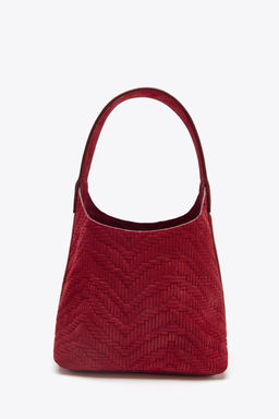 BRAIDED SUEDE MINI BUCKET BAG - Zara фото 7