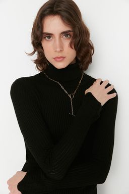 TRENDYOLMILLA Saks Mini Triko Kollar? Volanl? Elbise TWOAW20YN0005  фото 3