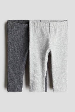 Pack de 2 leggings de algod?n acanalado