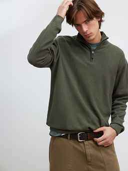 Dik Yaka Erkek Triko Kazak