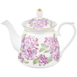 Чайник 1 л 23*13*17 см "Сирень" фарфор NEW BONE CHINA