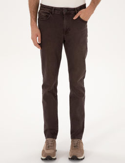 Kahverengi Slim Fit Jean Pantolon
