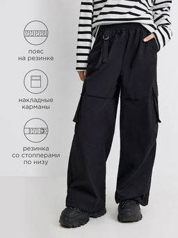 Брюки детские Acoola Liza черные хлопок фото 7