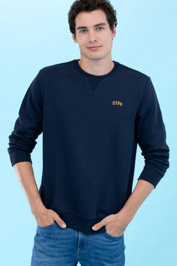 Lacivert Bisiklet Yaka Basic Sweatshirt