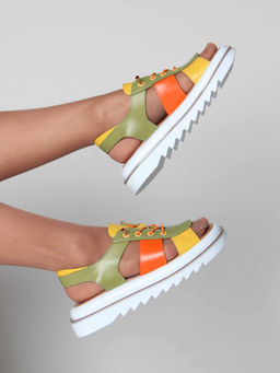 Босоножки 2029.2525w. Авокадо желтый оранжевый