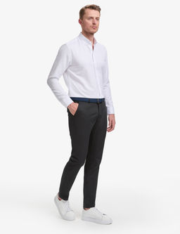 Siyah Slim Fit Basic Kanvas Pantolon