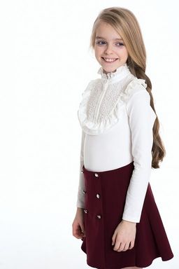 Молочная школьная блуза Инфанта, модель 0637/1 фото 4