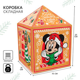 Коробка подарочная складная «Мечты сбываются в Новом году», 15×15×25 см, Микки Маус