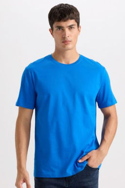 New Regular Fit Bisiklet Yaka Basic Duz K?sa Kollu Tisort