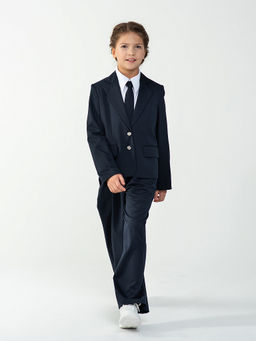 Синий школьный пиджак для девочек Mooriposh, модель 0717