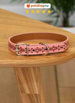 Ошейник для собак, с орнаментом, 1,5 см, экокожа, цвет в ассортименте PS186