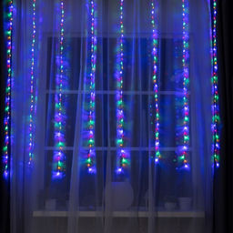 Гирлянда Водопад 2?1.5 м, IP20, прозрачная нить, 400 LED, свечение мульти, 8 режимов, 220 В - Luazon lighting фото 2