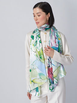 Большой, мягкий, тонкий и очень нежный двусторонний палантин с рисунком - Tantino фото 4