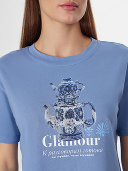 Комплект домашний женский синий с надписью