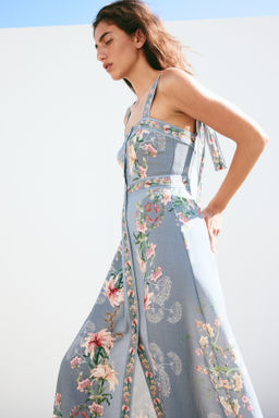 Vestido en mezcla de viscosa con tirantes de lazo - H&m фото 6