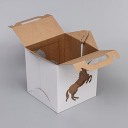 Цена за 5 шт. Кондитерская упаковка «Единорог», 2 окна, 26×26×28 см