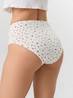 Цена за 2 штуки! Трусы макси женские бежевые с цветочным принтом - Mark formelle фото 3