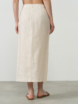 Юбка льняная 630 бежевая