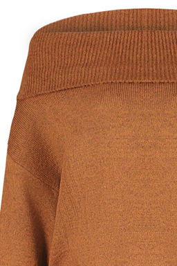 Kahverengi Yumusak Dokulu Carmen Yaka Triko Kazak TWOAW20KZ1519