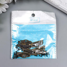 Цена за 3 шт. Петля для шкатулки металл фигурная, под бронзу, набор 6 шт., 1.9×2.8 см