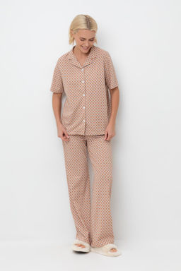 Е 20158/сахар,геометрический орнамент пижама жен