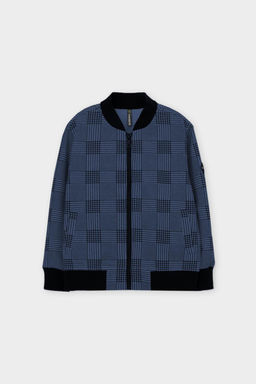 КР 302682-1/грозовая туча,костюмная клетка жакет (бомбер) для мал