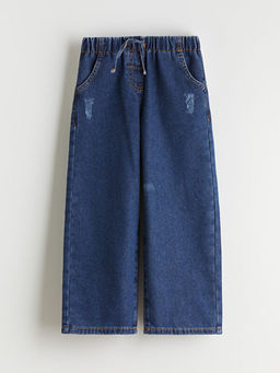 Beli Lastikli K?z ?ocuk Jean Pantolon