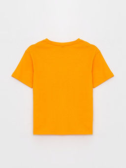 Bisiklet Yaka Bask?l? K?sa Kollu K?z ?ocuk Ti??rt - Waikiki фото 2