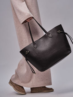 Сумка кожаная шоппер Deboro 30890 темно-коричневая