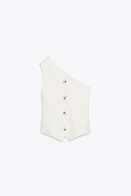 ASYMMETRIC INTERLOCK TOP WAISTCOAT - Zara фото 6