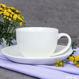 Чайный набор 2 предмета 250 мл Классика / GA5 /уп 48/ костяной фарфор - Галеонтрейд фото 2