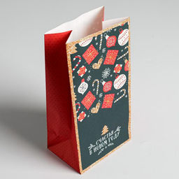 Цена за 5 шт. Пакет подарочный без ручек «Счастья в Новом Году», 10×19×7 см