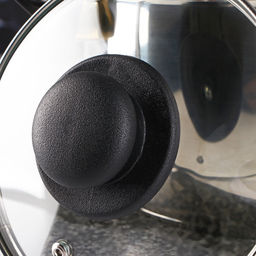 Цена за 3 шт. Крышка для сковороды и кастрюли Доляна, d=16 см, нержавеющий обод, пластиковая ручка, стекло, прозрачная