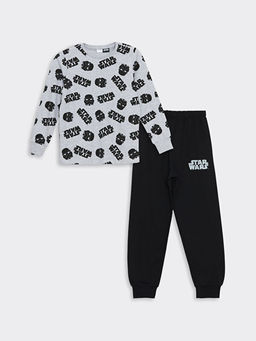 Bisiklet Yaka Star Wars Bask?l? Uzun Kollu Erkek ?ocuk Pijama Tak?m?