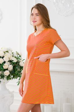 Туника женская из кулирки Руслана красная полоса на жёлтом - Амадэль фото 22